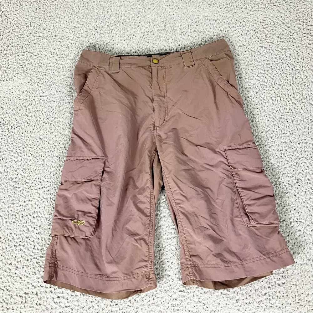 Outdoor Research Shorts Mens 32 Brown 12" Cargo Hiking Trail Lightweight Nylon